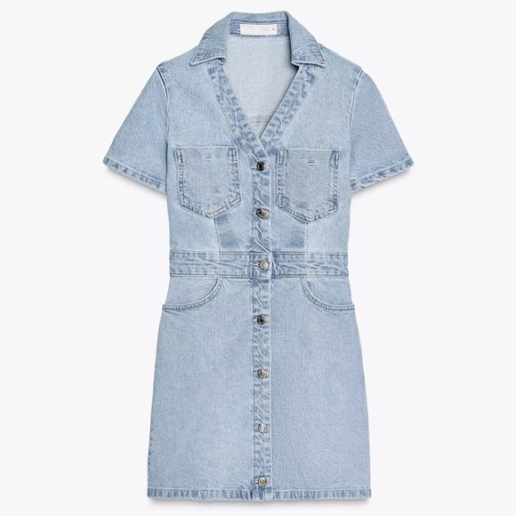 Zara Dresses & Skirts - NEW NWT - Zara - mini denim short sleeve dress - small